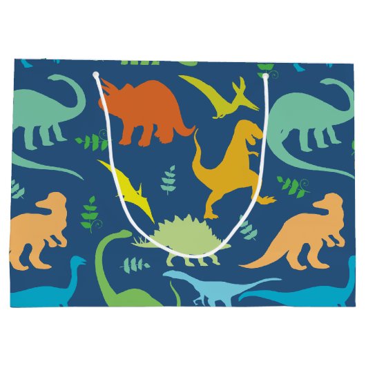 Colorful Dinosaurs Groot Cadeauzakje (Achterkant)