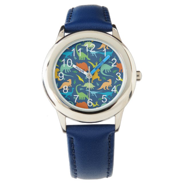 Colorful Dinosaurs Horloge (Voorkant)