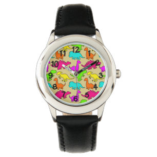 Colorful Dinosaurs Horloge