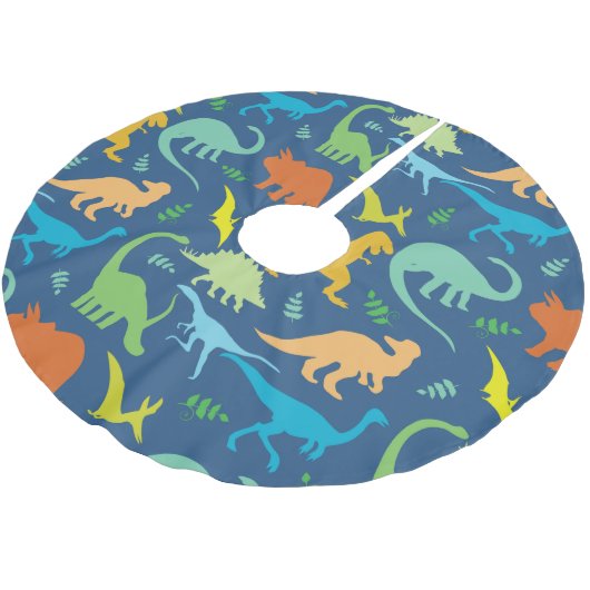 Colorful Dinosaurs Kerstboom Rok (Gekanteld)