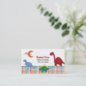 Colorful Dinosaurs mammikaart Contactkaartje (Staand voorkant)
