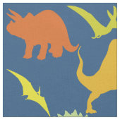 Colorful Dinosaurs Pattern | Blauw Stof (Close Up)