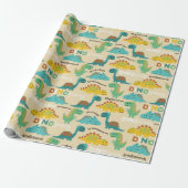 Colorful Dinosaurs Pattern Cadeaupapier (Uitgerold)