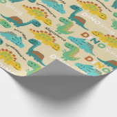 Colorful Dinosaurs Pattern Cadeaupapier (Hoek)
