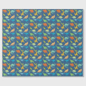 Colorful Dinosaurs Pattern Cadeaupapier (Vlak)