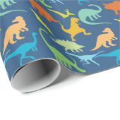 Colorful Dinosaurs Pattern Cadeaupapier (Rol Hoek)