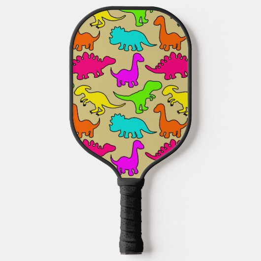 Colorful Dinosaurs Pickleball Paddle (Voorkant)