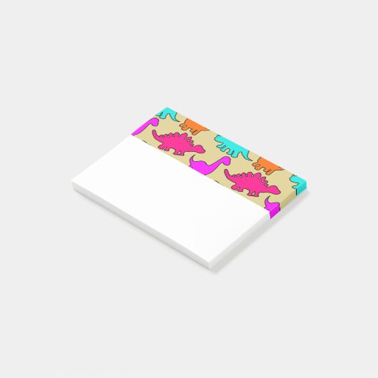 Colorful Dinosaurs Post-it® Notes (Schuin)
