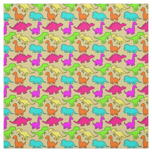 Colorful Dinosaurs Stof (Swatch)