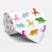 Colorful Dinosaurs Stropdas (Opgerold)