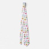 Colorful Dinosaurs Stropdas (Achterkant)