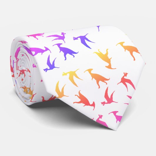 Colorful Dinosaurs Stropdas (Opgerold)