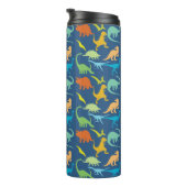 Colorful Dinosaurs Thermosbeker (Geroteerd rechts)