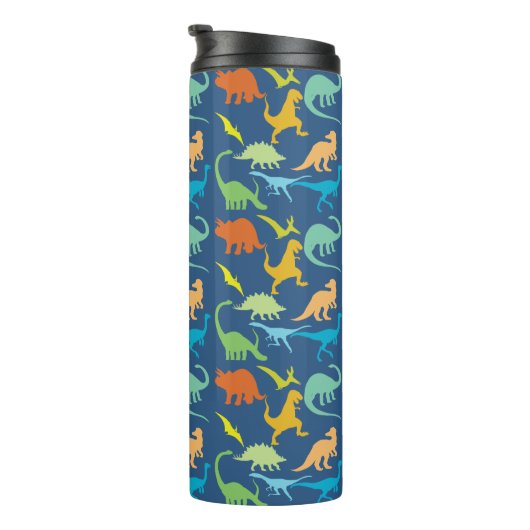 Colorful Dinosaurs Thermosbeker (Geroteerd rechts)
