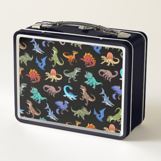 Colorful Dinosaurs Tin Lunch Box (Achterkant)