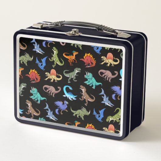 Colorful Dinosaurs Tin Lunch Box (Voorkant)
