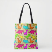 Colorful Dinosaurs Tote Bag (Voorkant)