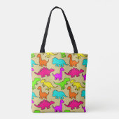 Colorful Dinosaurs Tote Bag (Achterkant)
