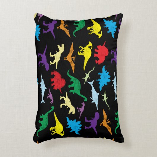Colorful Dinosaurs Waterverf Kinder Patroon Accent Kussen (Voorkant(Verticaal))