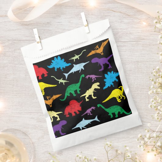 Colorful Dinosaurs Waterverf Kinder Patroon Bedankzakje (Geknipt)