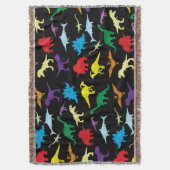 Colorful Dinosaurs Waterverf Kinder Patroon Deken (Voorkant Verticaal)