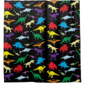 Colorful Dinosaurs Waterverf Kinder Patroon Douchegordijn (Voorkant)