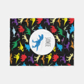 Colorful Dinosaurs Waterverf Kinder Patroon Fleece Deken (Voorkant (Horizontaal))