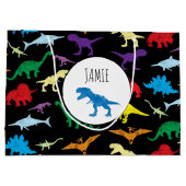 Colorful Dinosaurs Waterverf Kinder Patroon Groot Cadeauzakje (Achterkant)