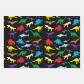 Colorful Dinosaurs Waterverf Kinder Patroon Inpakpapier Vel (Voorkant 3)