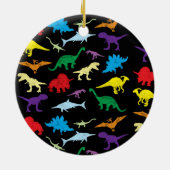 Colorful Dinosaurs Waterverf Kinder Patroon Keramisch Ornament (Achterkant)