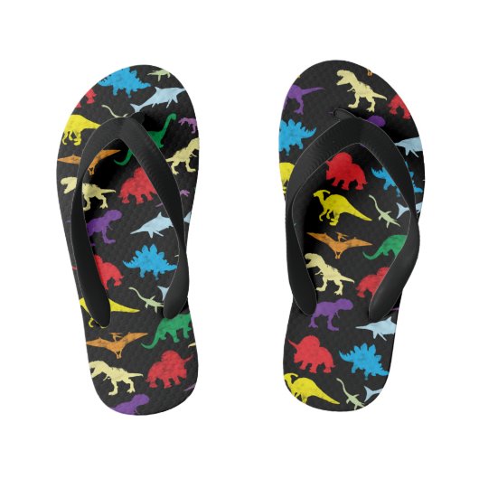 Colorful Dinosaurs Waterverf Kinder Patroon Kinder Teenslippers (Voetbed)