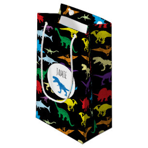 Colorful Dinosaurs Waterverf Kinder Patroon  Klein Cadeauzakje