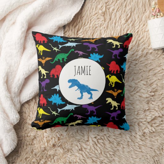 Colorful Dinosaurs Waterverf Kinder Patroon Kussen (Deken)