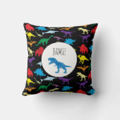 Colorful Dinosaurs Waterverf Kinder Patroon Kussen (Achterkant)