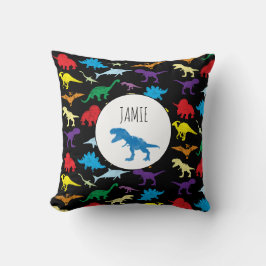Colorful Dinosaurs Waterverf Kinder Patroon Kussen