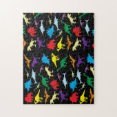 Colorful Dinosaurs Waterverf Kinder Patroon Legpuzzel (Verticaal)