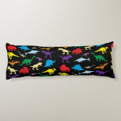 Colorful Dinosaurs Waterverf Kinder Patroon Lichaamskussen (Achterkant)