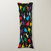 Colorful Dinosaurs Waterverf Kinder Patroon Lichaamskussen (Voorkant Verticaal)