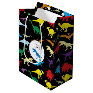 Colorful Dinosaurs Waterverf Kinder Patroon Medium Cadeauzakje