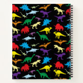 Colorful Dinosaurs Waterverf Kinder Patroon Notitieboek (Achterkant)
