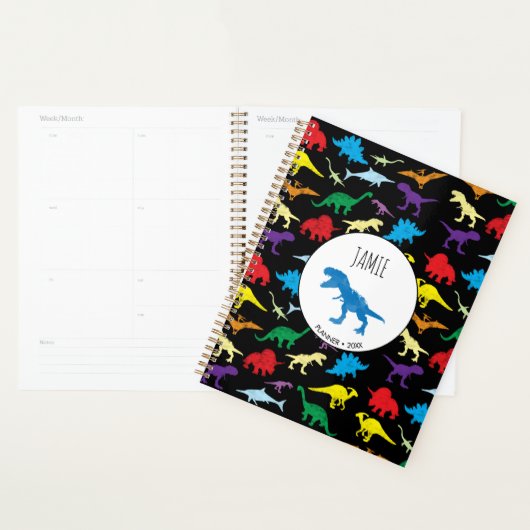 Colorful Dinosaurs Waterverf Kinder Patroon Planner (Display)