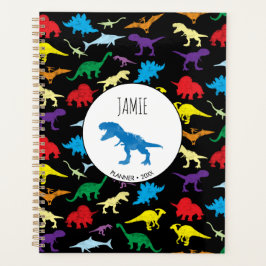 Colorful Dinosaurs Waterverf Kinder Patroon Planner