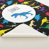 Colorful Dinosaurs Waterverf Kinder Patroon Sherpa Deken (3/4)