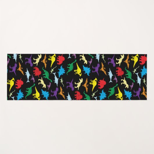 Colorful Dinosaurs Waterverf Kinder Patroon Yogamat (Voorkant (horizontaal))