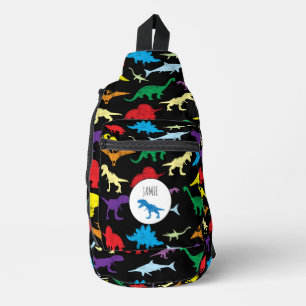 Colorful Dinosaurs Waterverf Kinder School Sling Bag