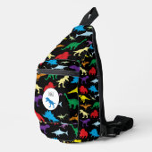 Colorful Dinosaurs Waterverf Kinder School Sling Bag (Rechterhoek)