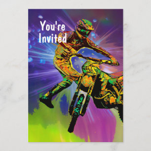 Colorful Dirt Bike Rider in de kosmische ruimte Kaart