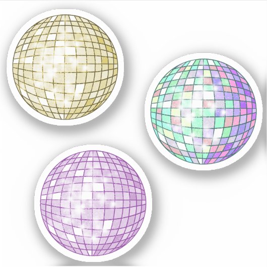 Colorful Disco Balls Sticker Set (Voorkant)