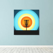 Colorful Disk Golf Basket Canvas Afdruk (Insitu (Houten vloer))