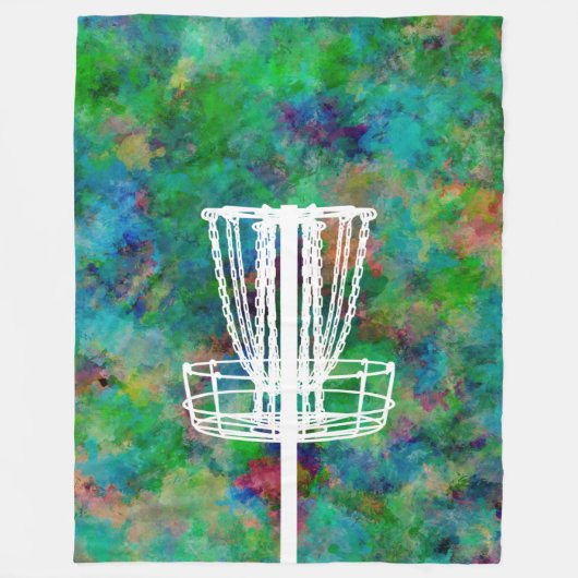 Colorful Disk Golf Basket Fleece Deken (Voorkant)